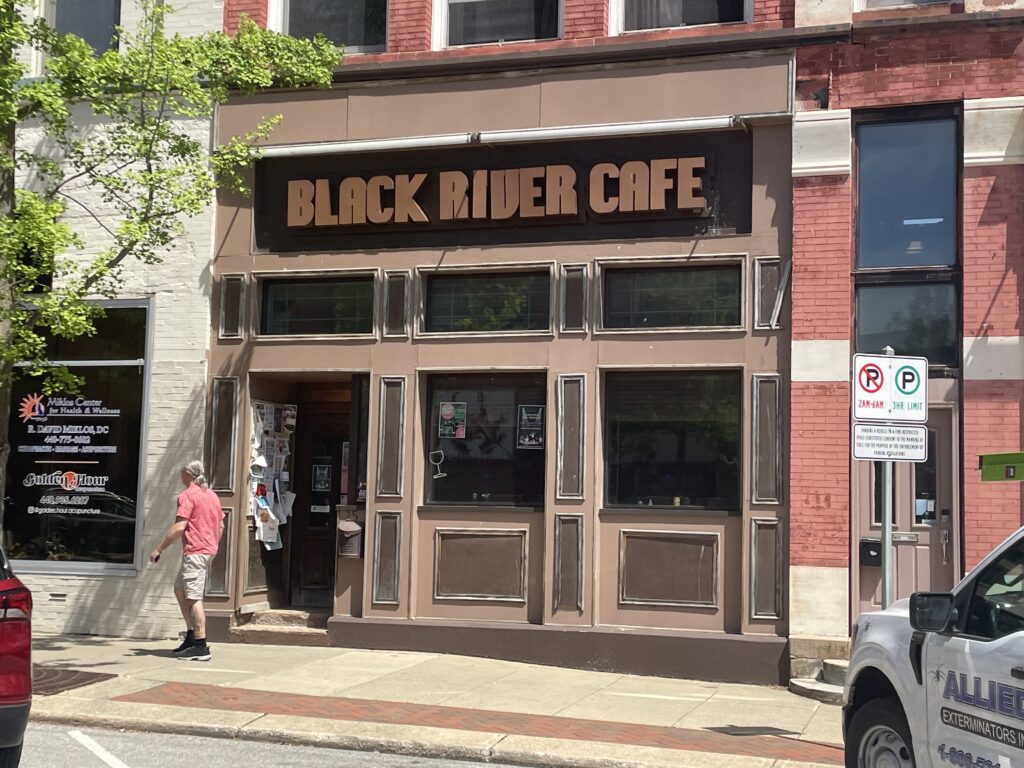 This is a photo of the street-front view of Oberlin's Black River Cafe